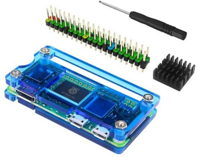 라즈베리 파이 제로 키트 아크릴 케이스 알루미늄 방열판 40 핀 GPIO 헤더 2W 스크루드라이버, 02 Blue
