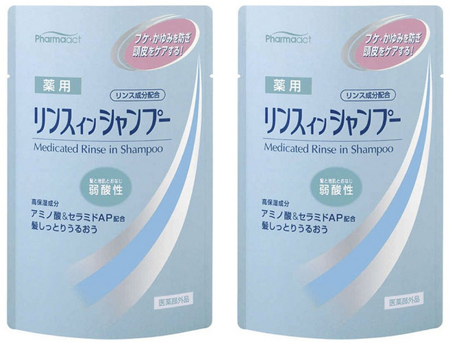 쿠마노 메디케이티드 린스 인 샴푸 약산성 리필용, 2개, 350ml