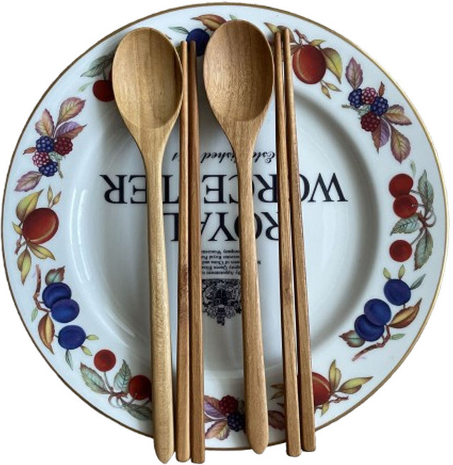 티크우드 수저세트 숟가락2 +젓가락2, 1세트, 숟가락2개+젓가락2개