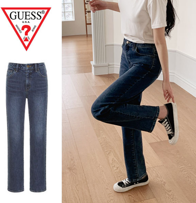 [정품] 게스 여성 일자 청바지 스트레이트 데일리 사계절용