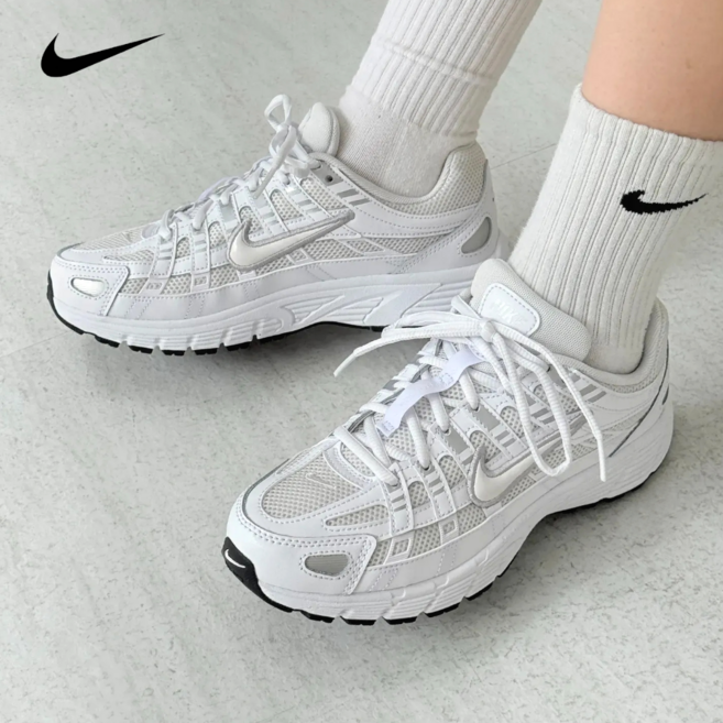 나이키 운동화 P-6000 화이트 여성 런닝화 러닝화 신발 스니커즈 양말 증정