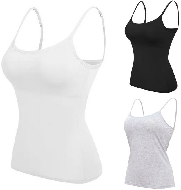 [3개 세트] 여성 브라 캡 나시 탑 런닝 모달 인견 캡내장나시