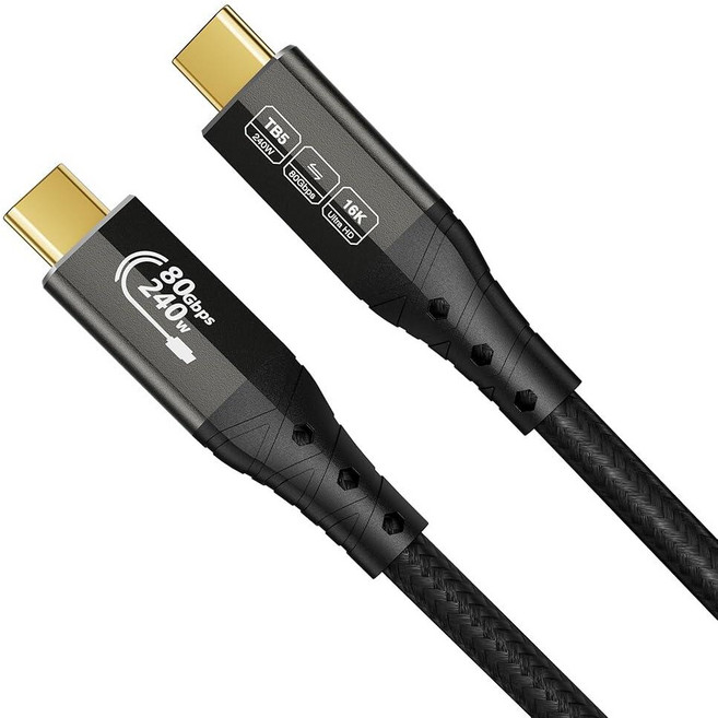 썬더볼트 5 케이블용 ZIK DO 16K 6 6FT/2m USB C 80Gbps 데이터 전송 16K/듀얼 8K 디스플레이용 120Gbps 대역폭 4 M4 eG, 1 6FT 1, 1개
