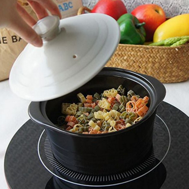 인덕션 뚝배기 유니크 세라믹 냄비 도자기 뚝배기 계란찜, 중-핑크레드