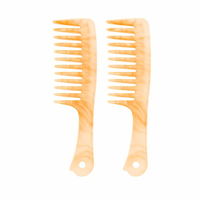 더웨일 컬러풀 마블 도끼빗, 2개, 주황