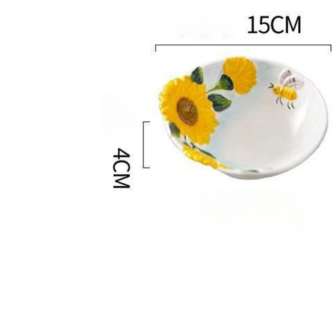 해피유통 해바라기 공기 가정용 세트 jhwj, 6인치-그릇[2개입]