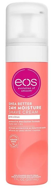 EOS Eos Shea Better 여성용 면도 크림 - 핑크 시트러스 24시간 수분 천연 시어로 제작 인샤워 로션으로 사용 가능 207ml(7.5온스) 135582, Pink Citrus, 1, 207ml - 쿠팡