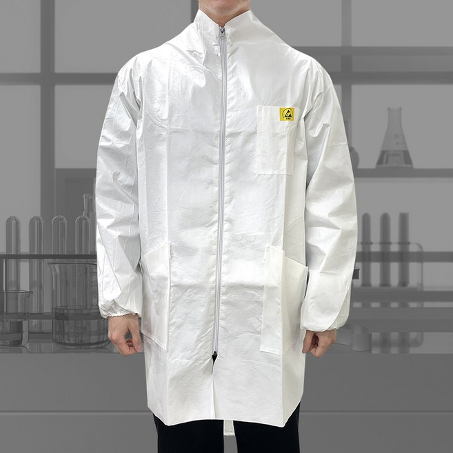 ESD 실험실 방진 위생 가운, 1개, 랩 코트 화이트