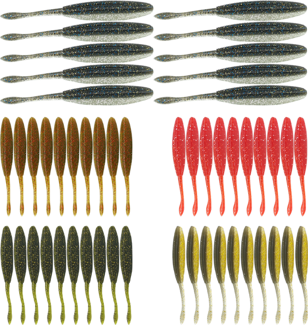 자블까 4인치 쉐드웜 5종 x 10p세트, 5g, 5개, 혼합 색상