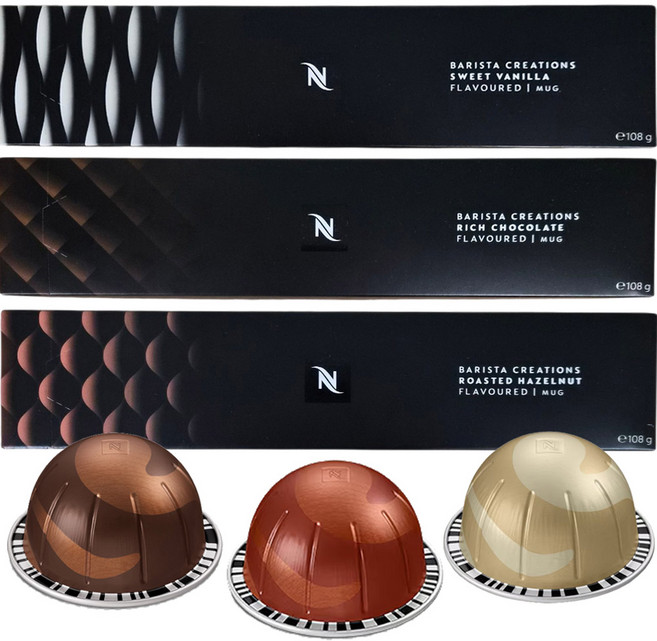 네스프레소 버츄오 캡슐커피 바리스타 모음 (바닐라/초콜릿/헤이즐넛) 셋트구성, 1세트, 30개입, 10.8g