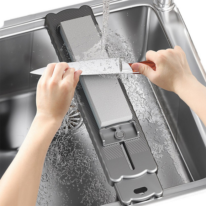 이방가치 싱크대 숫돌 칼갈이 받침대 길이 조절 고정대, 1개, 블랙