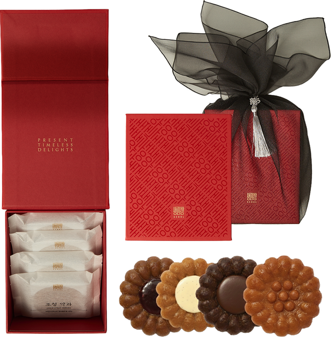 생과방 수제약과 4개입(가) 고급선물세트 보자기포장, 160g, 1세트