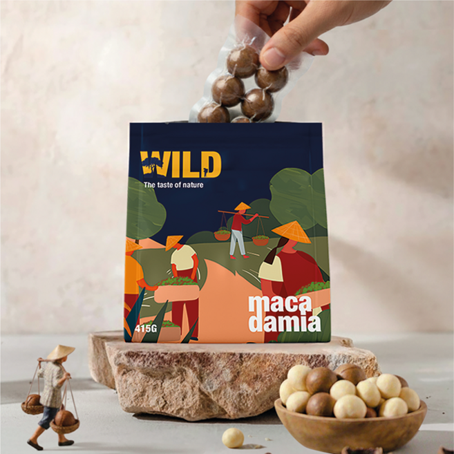 마카다미아 무염 견과류 대용량 프리미엄 간식 진공포장, 415g, 1개