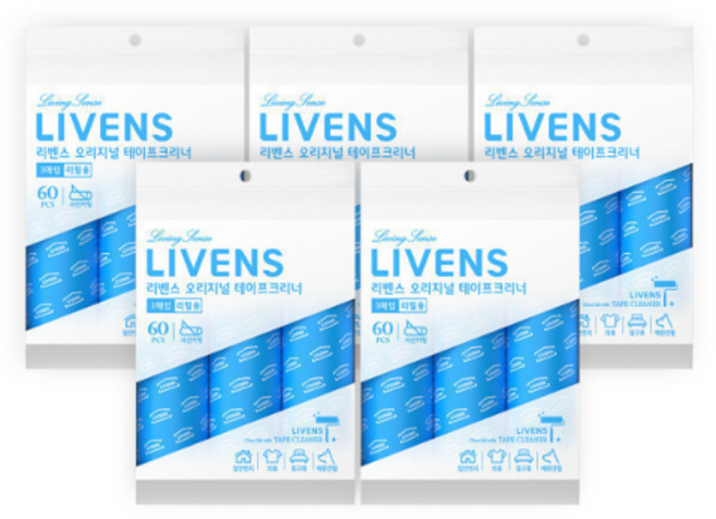 리벤스 자우버탁 사선컷팅 돌돌이 테이프클리너 리필 15입, 테이프클리너 리필 15롤 (3롤x5봉지)/자우버탁 사선, 5개