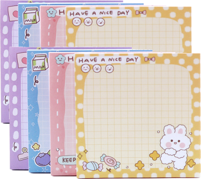 유진문구 토끼 점착 메모지 4종 x 2세트