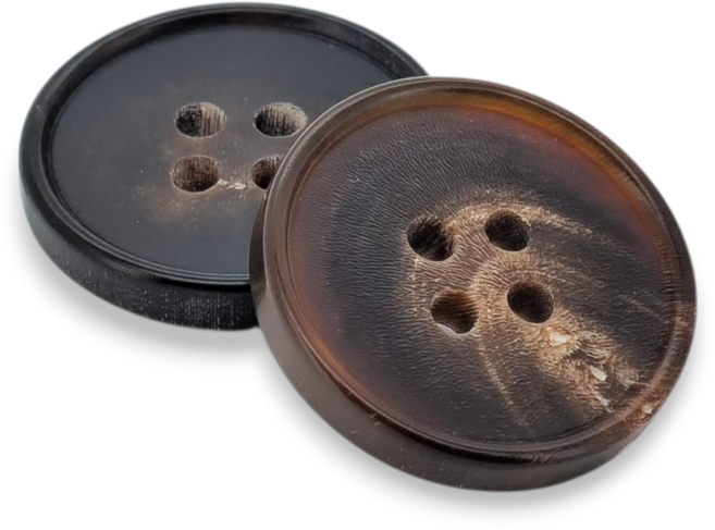 동대문단추나라 소뿔단추 얇은테 시리즈, 6개, P2 - 6번 진밤 얇은테/18mm