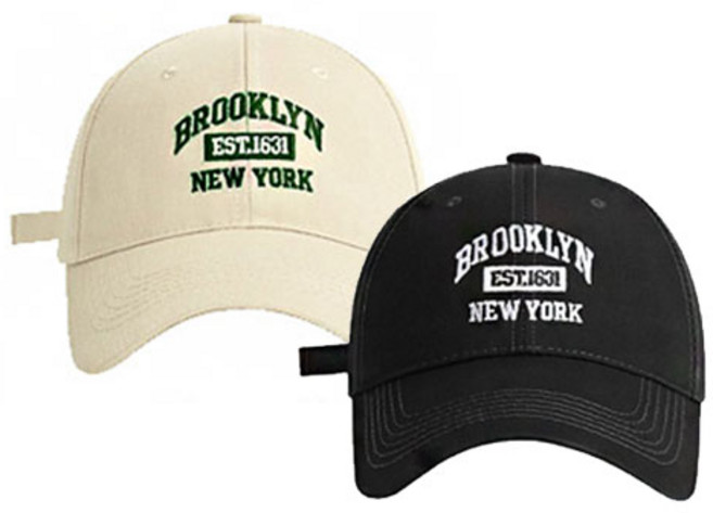 1+1 리츠제이 남녀공용 브루클린 볼캡 야구 모자