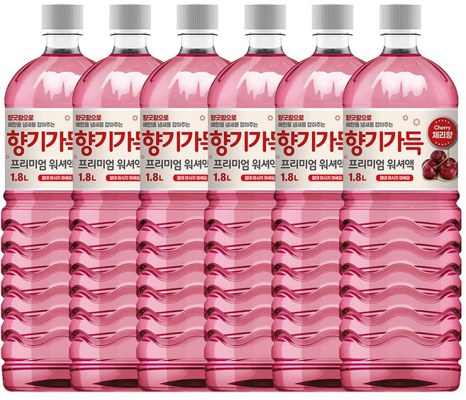 향기나는 에탄올 워셔액 1.8L 체리향 어는점 영하25도, 6개