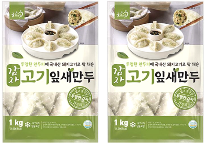 굿프랜즈 감자고기 잎새만두 1000g, 1kg, 2개