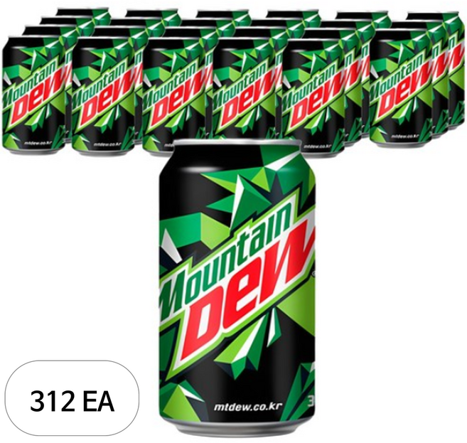 마운틴듀 롯데칠성음료, 355ml, 312개