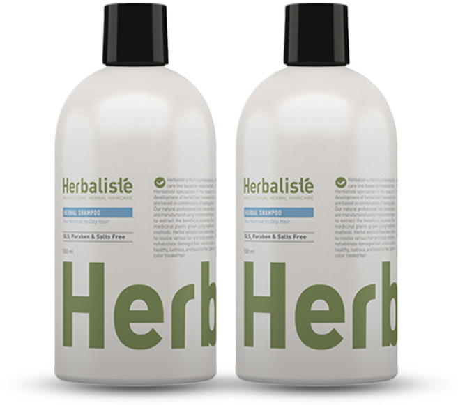 허벌리스테 허벌 샴푸 포 노멀 투 오일리 헤어 500ml x 2개