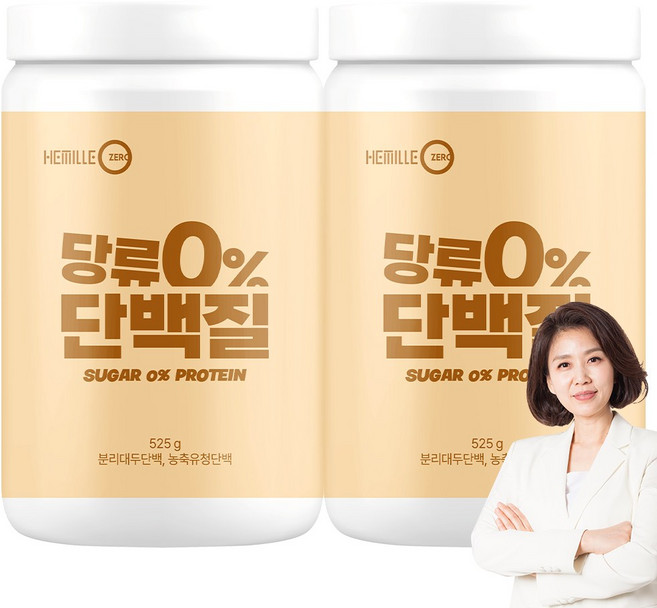 헤밀레 당류0% 단백질 프로틴 쉐이크 단백질 27g 누룽지맛, 2개, 525g