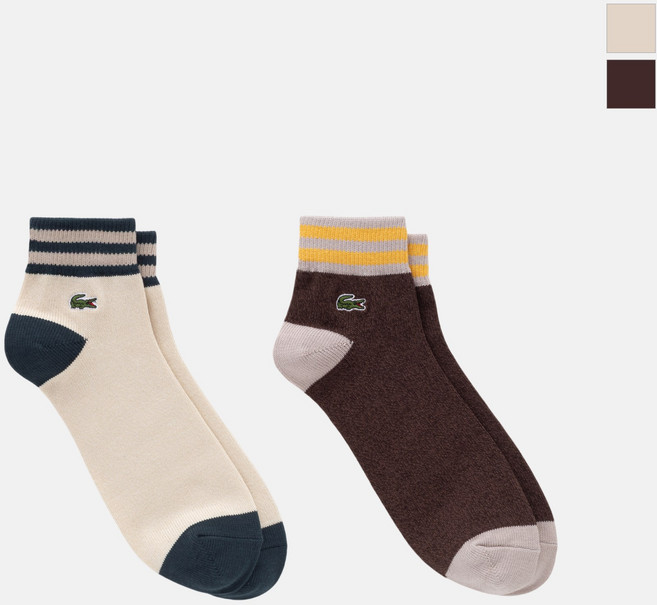 [라코스테 공식] 남성 컬러블록 세미미들 삭스 RA029E-56G 2종 택1