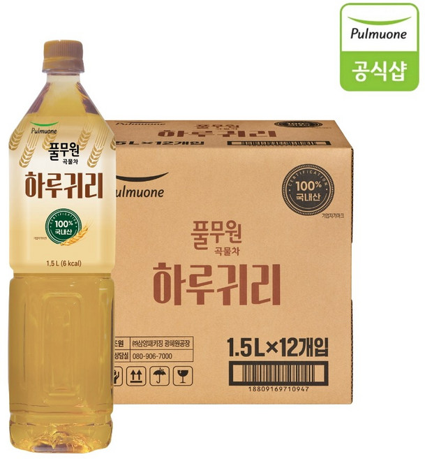 풀무원샘물 하루귀리 곡물차, 1.5L, 12개