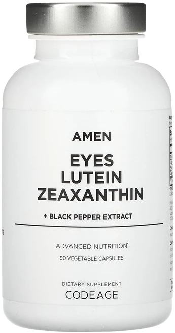 Codeage Amen 눈 루테인 제아잔틴 + 흑후추 추출물 베지 캡슐 90정, CodeageAmen눈루테인제아잔틴흑후추추출물베지캡슐9, 1개 - 쿠팡