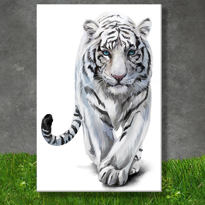 네모아트 호랑이그림 액막이 호랑이액자 액운방지 인테리어 캔버스액자, 02. 탄탄대로 백호