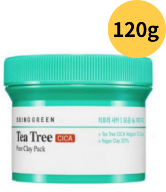 브링그린 티트리시카포어클레이팩 120g+클레이팩5매+스패츌러 슈렉팩, 1개입, 1개