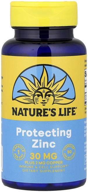 단백질 비타민 철분 마그내슘 칼슘 Nature's Life 프로텍팅 아연 캡슐 50정 고루고루섭취해주세요, Natures Life 프로텍팅 아연 캡슐 50정, 1개 - 쿠팡