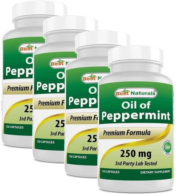 베스트 네츄럴스 페퍼민트 오일 250mg Best Naturals Peppermint Oil, 4개, 120정 - 쿠팡
