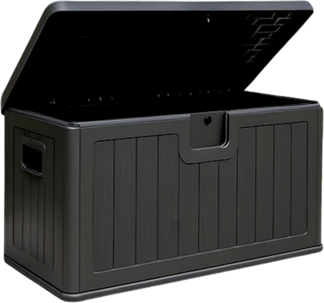 탄탄집 야외 데크박스 대용량 방수 수납함 보관함 택배, 340L, 블랙