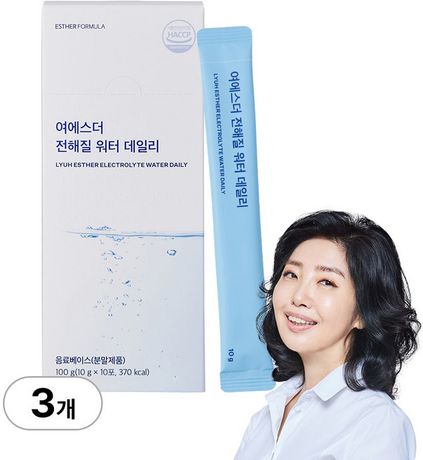[본사직영] 여에스더 전해질 워터 데일리(비타민&아미노산 6종에 타우린까지!) 국민영양 프로젝트, 3개, 100g