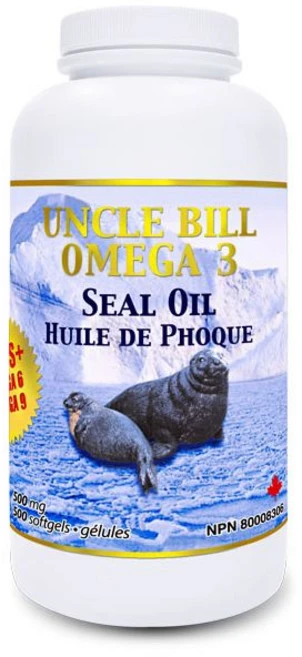 Uncle Bill Omega-3 Seal Oil 500mg 500 softgels 엉클빌 오메가 500밀리 500정 오메가3.6.9 엉클빌 오메가 500정 캐나다에서 직배송, 1개 - 쿠팡
