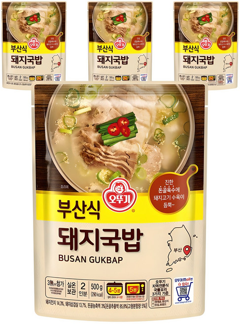 오뚜기 부산식 돼지국밥, 500g, 4개