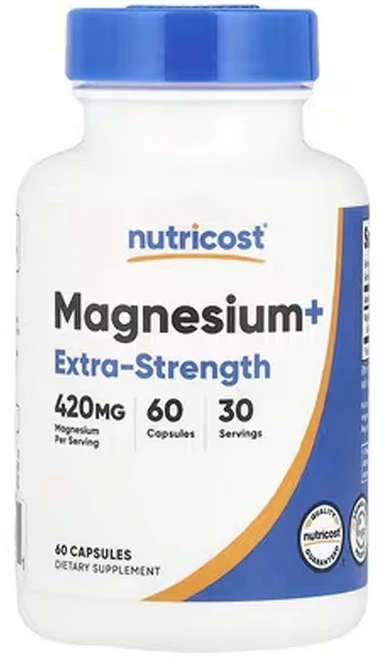 뉴트리코스트 마그네슘+ 엑스트라 강도 420mg 60캡슐(캡슐 1정당 210mg), 1개, 60정 - 쿠팡