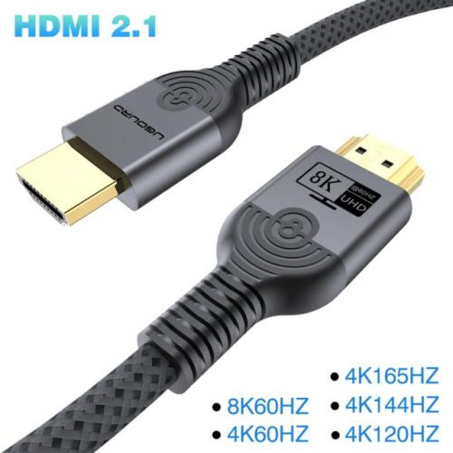 UGOURD HDMI 2.1 2.0 케이블 UHD HDMI 호환 분배기 8K 4K 케이블 HDR 3D 고속 48Gbps 18Gbps HDMI 코드 Mi Box PS5 PS4 용, 없음, 1) HDMI2.1 Pure copper - 1.5m