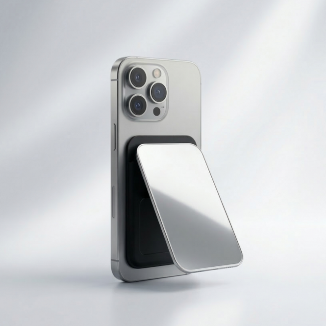 MRC 맥세이프 거울카드지갑 미러 카드지갑, 1개, 블랙