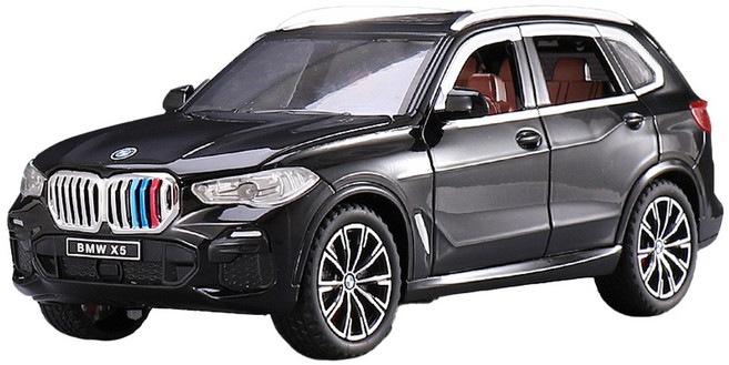 다이캐스트 금속 1:24 BMW X5 모델 비엠 독일 준대형 SUV 자동차 모형 전시 인테리어, 1개, 04_블랙