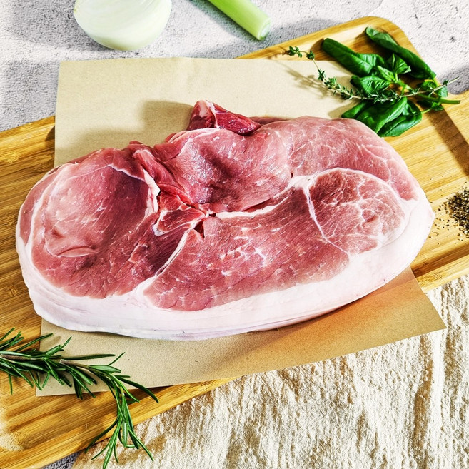 버크셔K 지리산 흑돼지 뒷다리살 8~10mm 구이용 한돈, 1개, 1kg