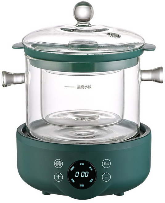 東日家電 110V全自動養生壺 高硼矽玻璃多功能煮茶燉燕窩機, 1.5L智能款玻璃鍋+燉盅+底座