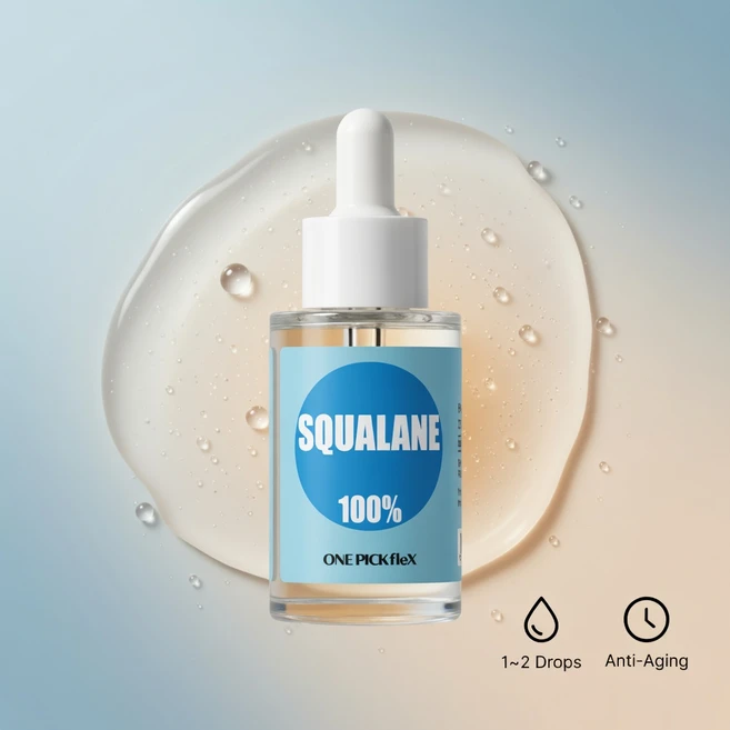 원픽플렉스 스쿠알란 100% 원액 30ml원픽플렉스 피부 진정 보습 탄력 케어 앰플 세럼, 1개, 30ml - 쿠팡