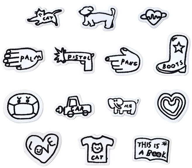 리빙키 레터링 와펜 패치 열접착 세트 14종 B-04