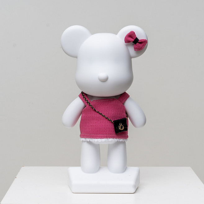 대형 석고방향제 28.7cm 자석형 곰꾸미기 빅베어브릭 [핫핑크원피스] + (탈취제+오일) 세트 매그니토, 포근한추억