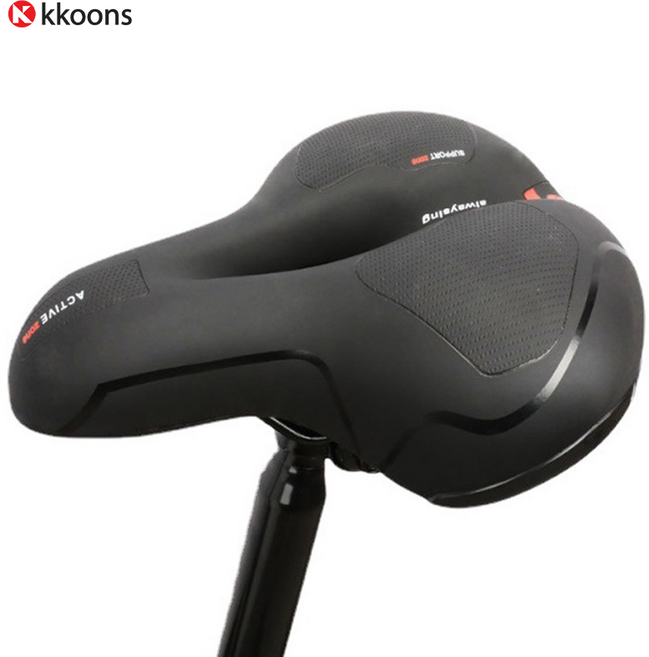 꾼스 고탄력 2중 스프링 충격흡수 편한 자전거 안장 쿠션 쇼바, 1개, 2중 스프링형 레드