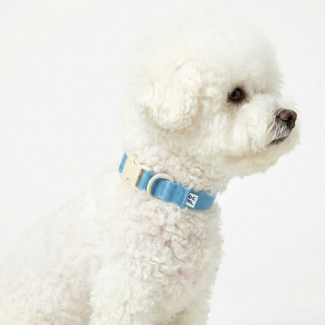 구름솜 부드러운 강아지 목줄 콜마이네임, 아쿠아블루, 1개