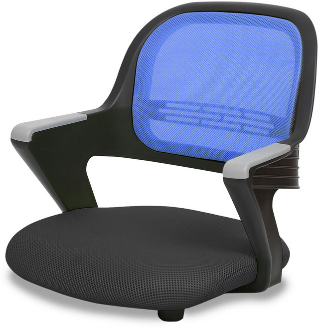 체어포커스 청심의자 알라딘 좌식의자 블랙바디 메쉬 AL-D250 BK, 투톤블루