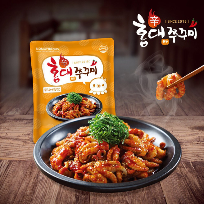 홍대쭈꾸미 양념쭈꾸미볶음 약간매운맛 500g 4팩, 4개